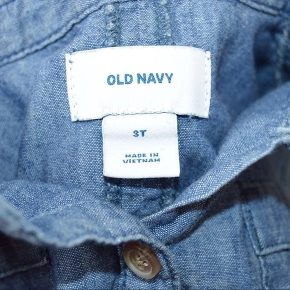 Old Navy Girls 3T Chambray Short Sleeve Tunic‎ Shirt
